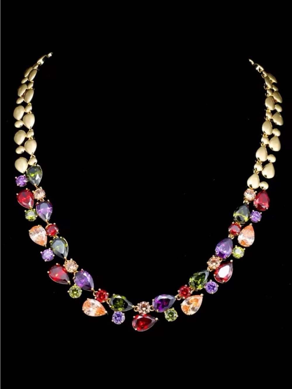 Gold plated tear drop necklace AAA plus zirconia new necklace